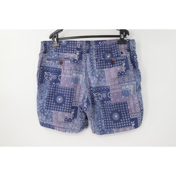 LUCKY BRAND Shorts Mens 34 W36 Bandana Flat Front 7" Lightweight chino pockets - Picture 4 of 13